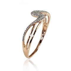 Золотое кольцо для женщин Diamond Sky Sea Wave II 4752263018181 цена и информация | Кольца | 220.lv