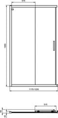 Раздвижная дверь Ideal Standard Connect 2 для душевой кабины, 120x195 см, черная матовая К9264V3 цена и информация | Душевые кабины | 220.lv
