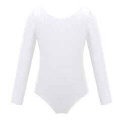 Боди для девочки сдлинными рукавами, белый цена и информация | Рубашки для девочек | 220.lv