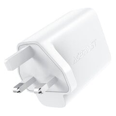 Acefast GaN charger (UK plug) 2x USB Type C 50W, Power Delivery, PPS, Q3 3.0, AFC, FCP black (A32 UK) цена и информация | Зарядные устройства для телефонов | 220.lv