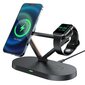 Acefast 15W Qi Wireless Charger for iPhone (with MagSafe), Apple Watch and Apple AirPods Stand Holder Magnetic Holder Black (E9 black) cena un informācija | Lādētāji un adapteri | 220.lv
