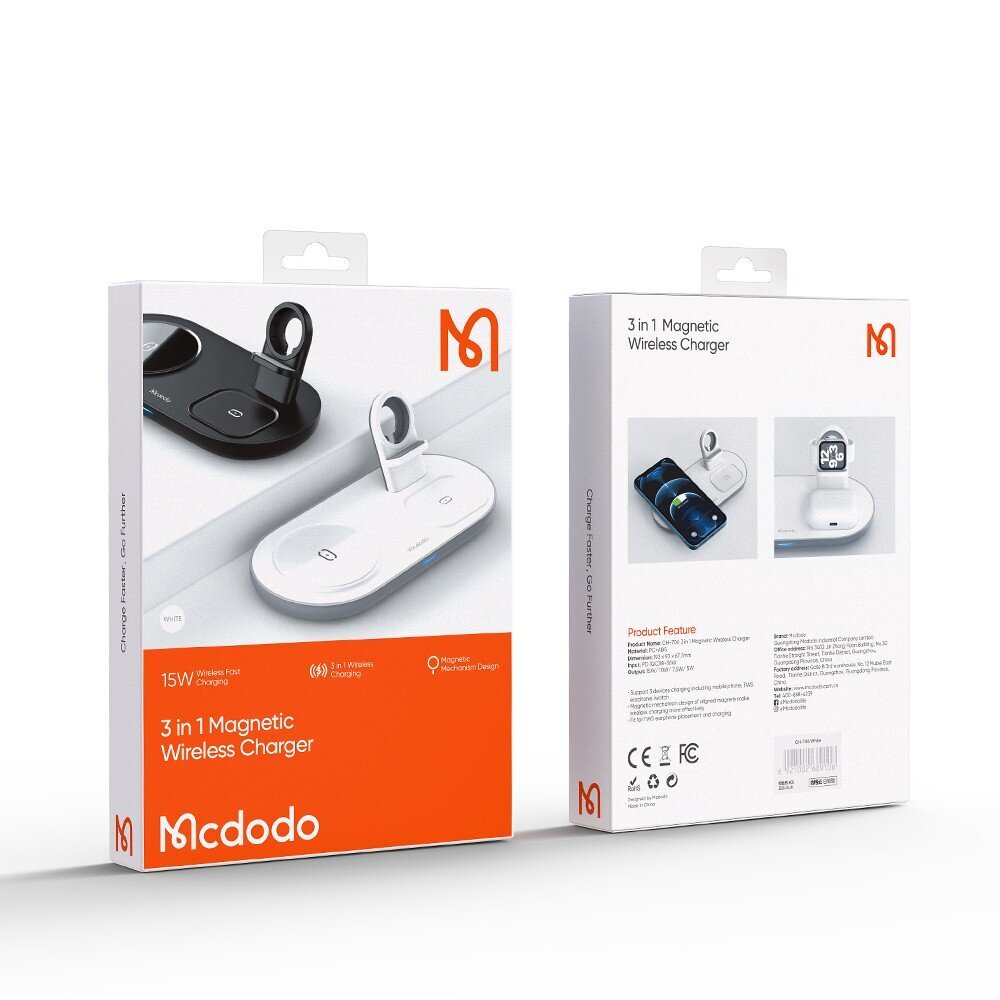 Mcdodo 3-in-1 dokstacija iPhone, Airpods un pulksteņrādim cena un informācija | Lādētāji un adapteri | 220.lv