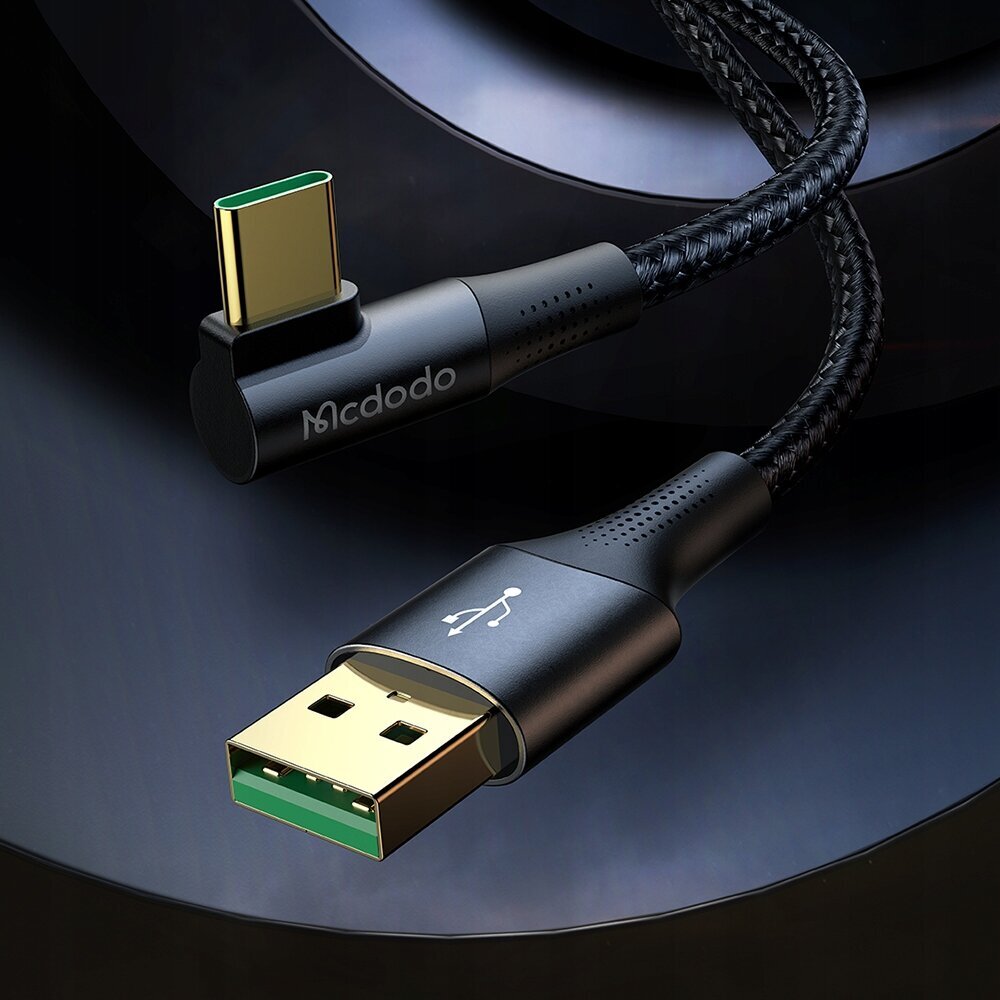 Mcdodo ātrās uzlādes tālruņa kabelis, leņķveida USB-C 65W 6A 2M cena un informācija | Savienotājkabeļi | 220.lv