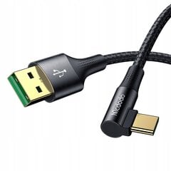 Mcdodo ātrās uzlādes tālruņa kabelis, leņķveida USB-C 65W 6A 2M цена и информация | Кабели для телефонов | 220.lv