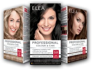 Noturīga krēmveida matu krāsa Elea Professional Colour&Care 2.0 Black, 123 ml cena un informācija | Matu krāsas | 220.lv