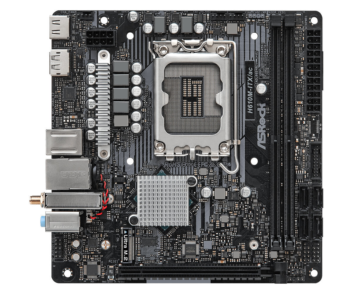 Asrock H610M-ITX/ac Intel H610 LGA 1700 Micro ITX цена и информация | Mātesplates | 220.lv