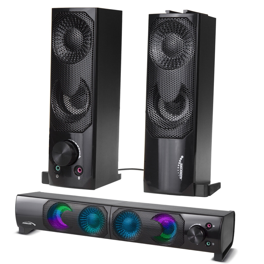 2 in 1 PC Speaker Soundbar Computer RGB LED Backlight Stereo Gaming USB 2 x 3W AUX 3.5 mm цена и информация | Skaļruņi | 220.lv
