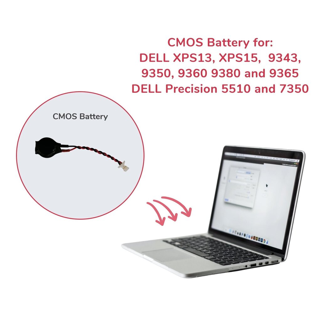 CMOS akumulators 12 mm ar plānu savienotāju priekš Dell XPS 13 XPS 15 ML1220 cena un informācija | Akumulatori portatīvajiem datoriem | 220.lv