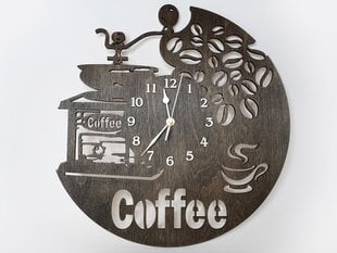 Деревянные тонированные часы на кухню «Кофе» цена и информация | Оригинальные часы | 220.lv