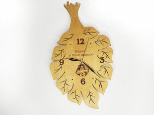 Koka sienas pirts pulkstenis slotas formā ar gravējumu “Веник в бане хозяин!“ cena un informācija | Oriģināli pulksteņi | 220.lv