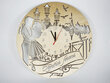 Koka eko sienas pulkstenis ar mīlētāju siluetiem uz tilta un uzrakstu “Together forever” цена и информация | Oriģināli pulksteņi | 220.lv