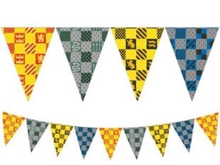 Karodziņu virtene "Harry Potter Hogwarts" (9 karodziņi) cena un informācija | Svētku dekorācijas | 220.lv