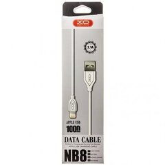 Кабель XO NB8 USB - Lightning 1,0 м 2,1А, белый цена и информация | Кабели для телефонов | 220.lv