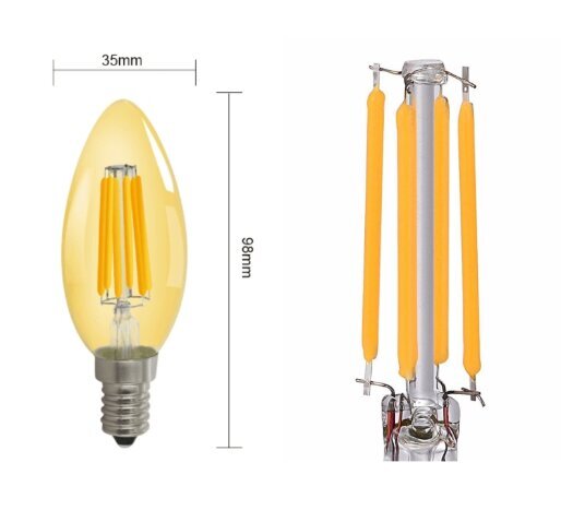LED svece C35 5W E14, komplektā 3 gab cena un informācija | Iebūvējamās lampas, LED paneļi | 220.lv