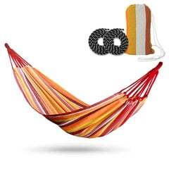 Viens dārza šūpuļtīkls, Garden Hammock dzeltens un sarkans цена и информация | Гамаки | 220.lv