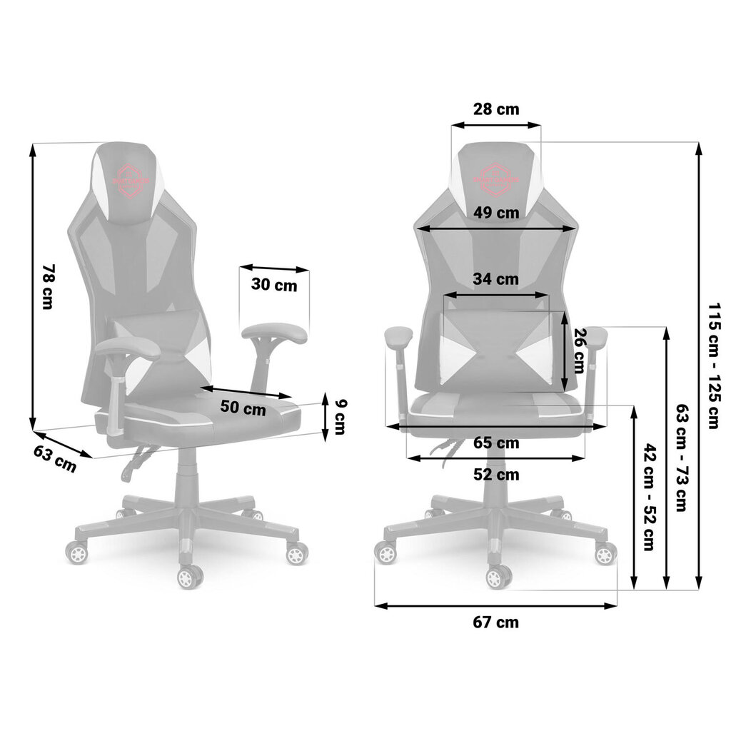 Spēļu krēsls Smart Gamers melnbalts cena un informācija | Biroja krēsli | 220.lv
