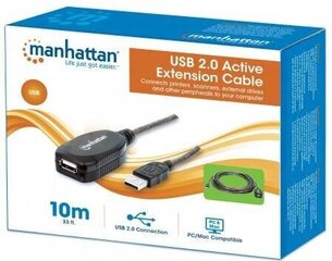 Manhattan USB pagarinātājs USB 2.0 A-A M/F 10m, aktīvs cena un informācija | Manhattan Mobilie telefoni, planšetdatori, Foto | 220.lv