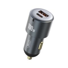 XO auto lādētājs CC47 PD QC 3.0 100W 1x USB 1x USB-C, tumši pelēks cena un informācija | Lādētāji un adapteri | 220.lv