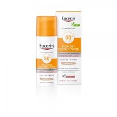 Gels-krēms EUCERIN SUN Pigment Control Tinted SPF-50+, 50 ml cena un informācija | Sauļošanās krēmi | 220.lv