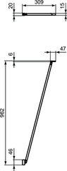 Dušas sienas kronšteins Ideal Standard CONNECT 2 montāžai stūrī pie sienas. 100 cm. Matēts melns. K9381V3 cena un informācija | Dušas durvis, dušas sienas | 220.lv