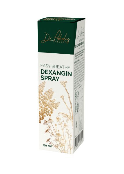 Uztura bagātinātājs - aerosols, Dr. Pakalns Easy Breathe Dexangin, 20 ml cena un informācija | Vitamīni, preparāti, uztura bagātinātāji imunitātei | 220.lv