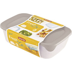 Набор пищевых контейнеров прямоугольник 2+1+0.5 л FreshGo mix, 4 шт. цена и информация | Посуда для хранения еды | 220.lv
