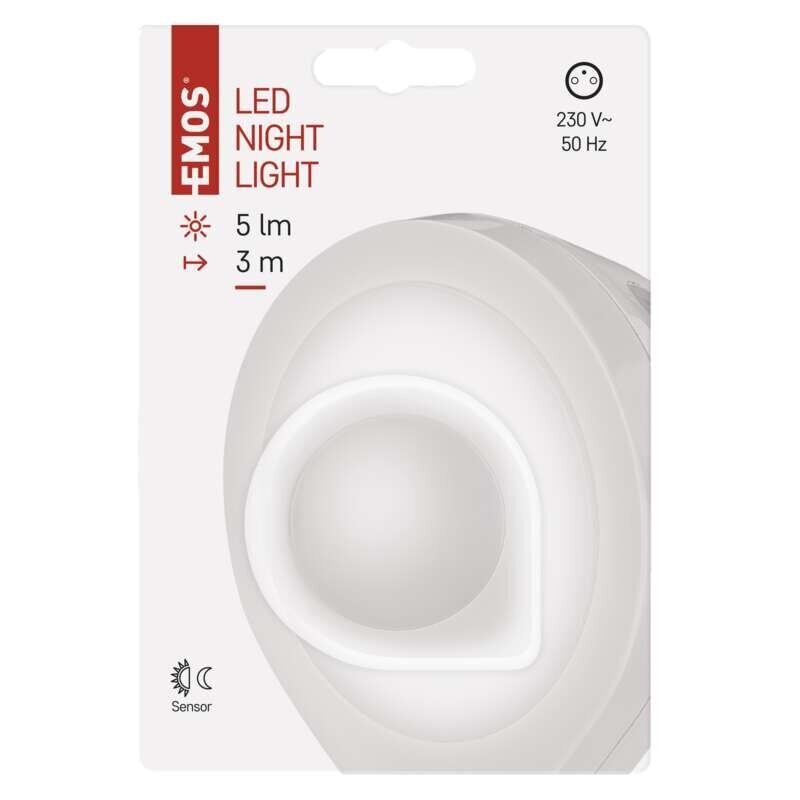 Nakts lampiņa EMOS LED 230 V, foto sensors cena un informācija | Lampas bērnu istabai | 220.lv
