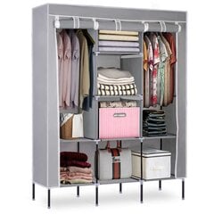Текстильный шкаф-купе, серый цена и информация | Шкафы | 220.lv