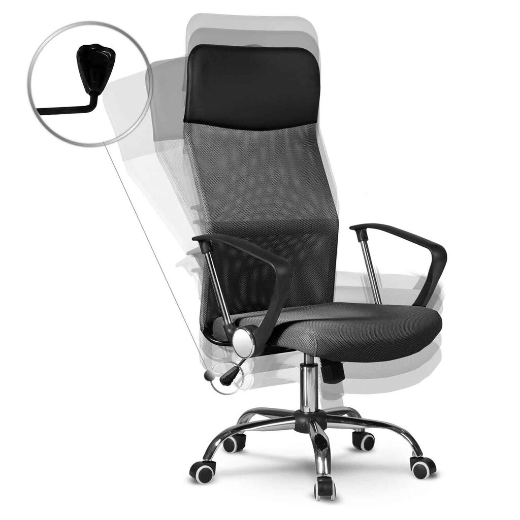 Biroja krēsls ar mikro sietu, tumši pelēks цена и информация | Biroja krēsli | 220.lv