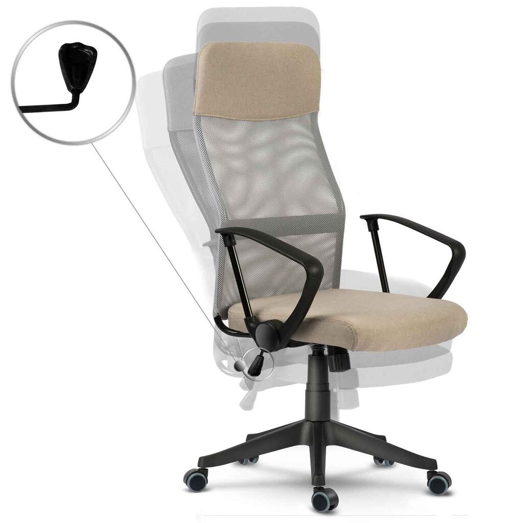 Biroja krēsls ar mikro sietu, brūns cena un informācija | Biroja krēsli | 220.lv