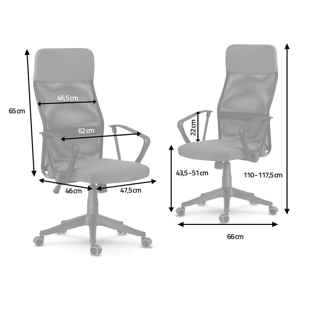 Biroja krēsls ar mikro sietu, brūns cena un informācija | Biroja krēsli | 220.lv