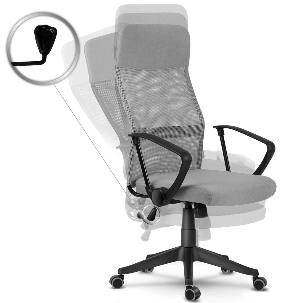 Biroja krēsls ar mikro sietu, Sydney, gaiši pelēks цена и информация | Biroja krēsli | 220.lv