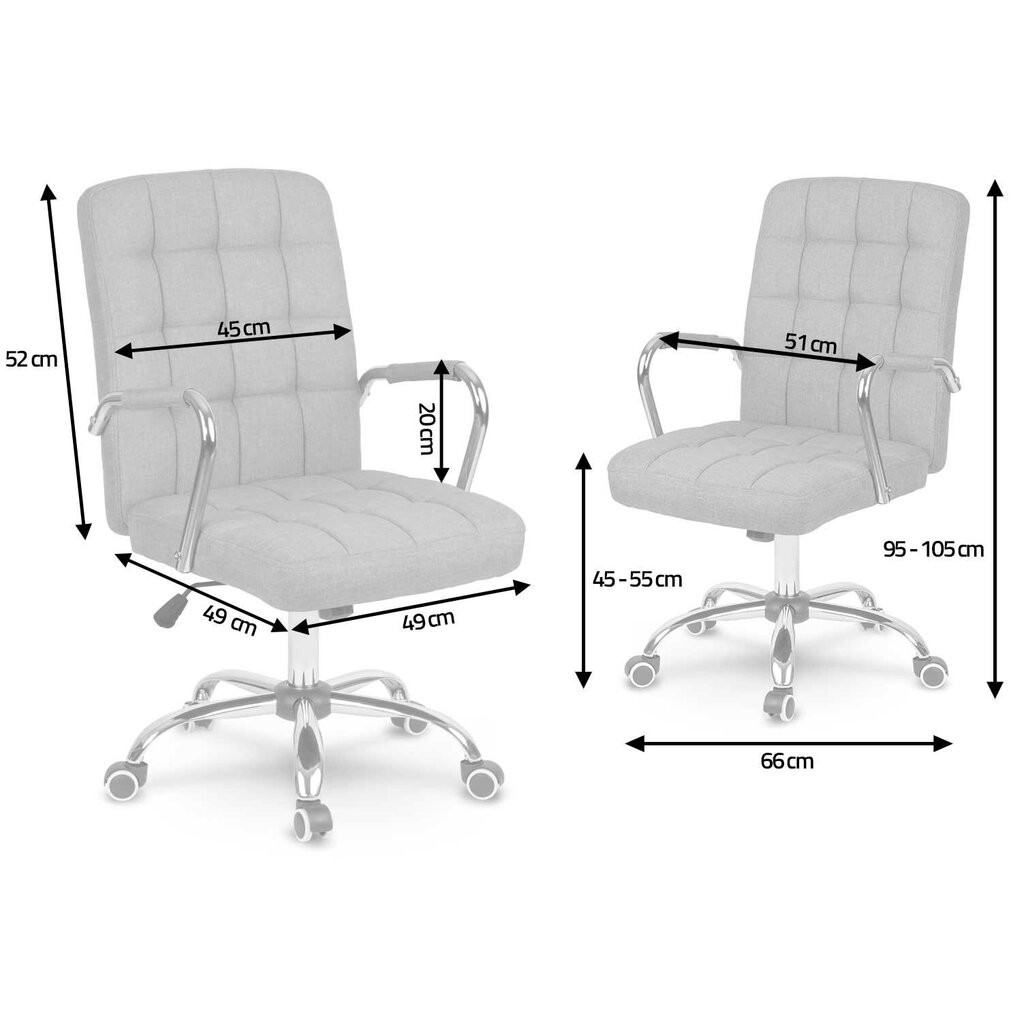 Biroja krēsls, tekstila, zils un balts cena un informācija | Biroja krēsli | 220.lv