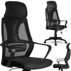 Biroja krēsls ar mikro sietu, melns цена и информация | Офисные кресла | 220.lv