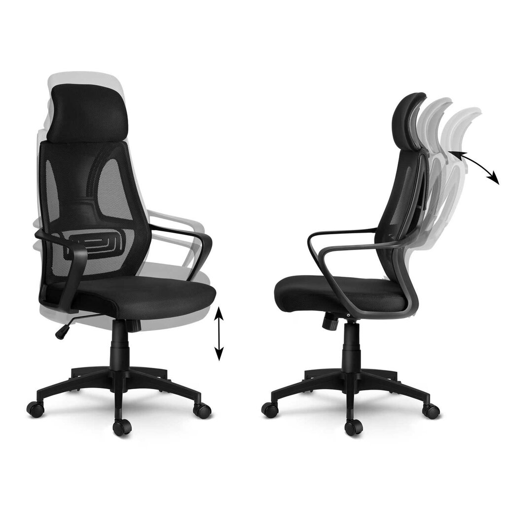Biroja krēsls ar mikro sietu, melns цена и информация | Biroja krēsli | 220.lv