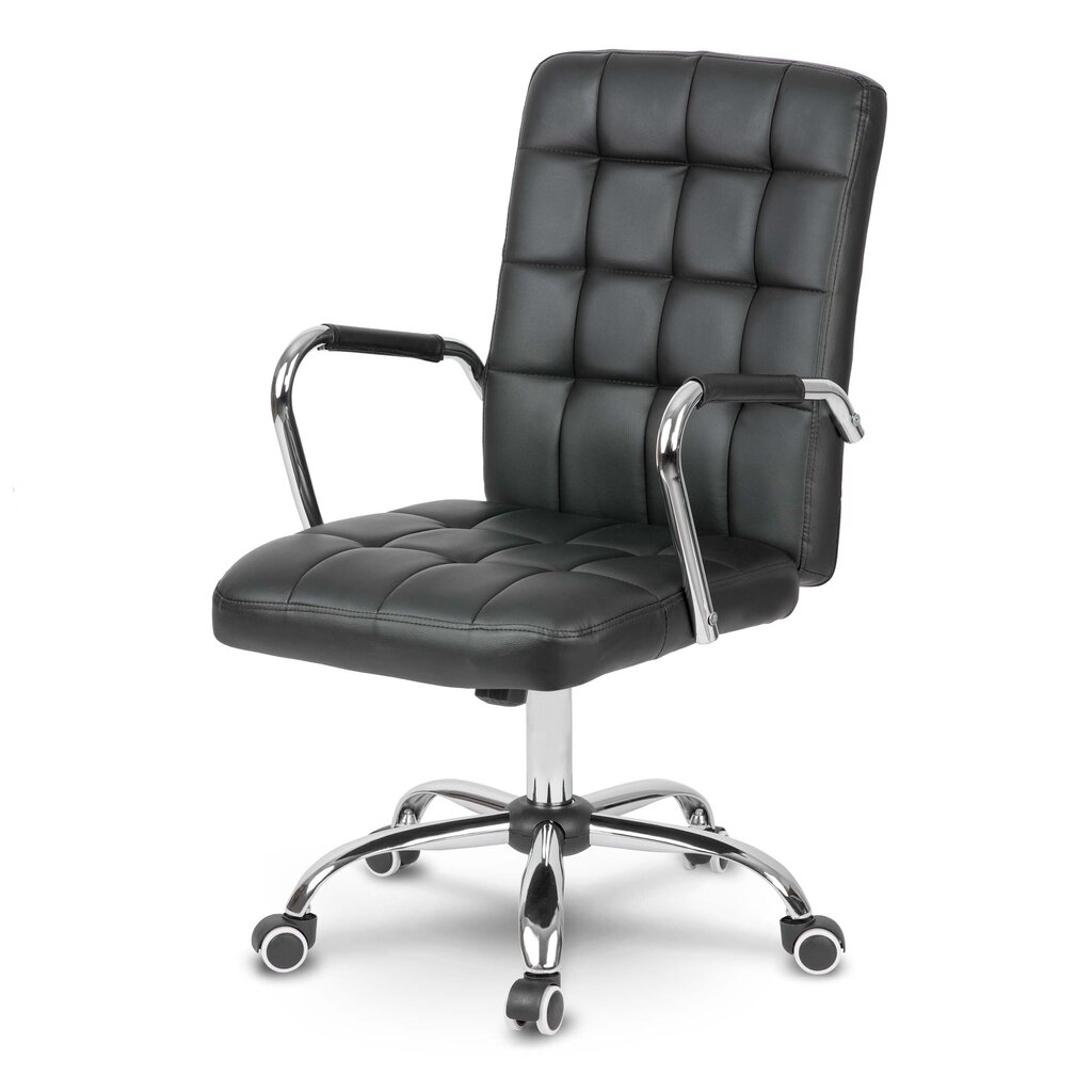 Biroja krēsls, āda, Benton, melns цена и информация | Biroja krēsli | 220.lv