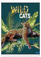 Klade A5, 52 lpp, 80 g, rūtiņu, Wild Cats cena un informācija | Burtnīcas un papīra preces | 220.lv