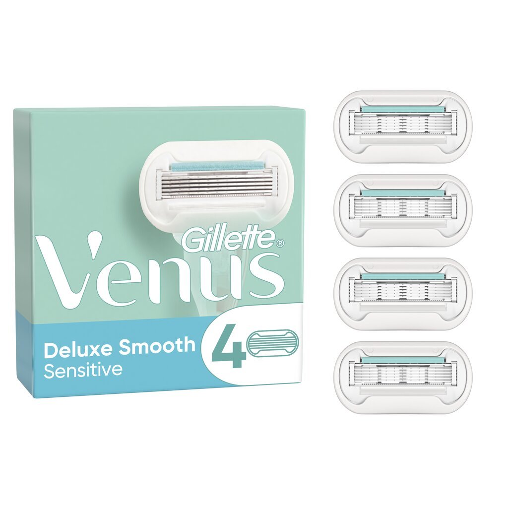 Skūšanas galviņas Gillette Venus Deluxe Smooth Sensitive, 4 gab. cena un informācija | Skūšanās piederumi, kosmētika | 220.lv