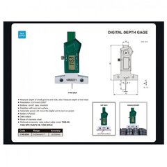 Digitālais dziļuma mērītājs INSIZE (0-25 mm) cena un informācija | Rokas instrumenti | 220.lv