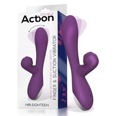 Action No. Eighteen Vibrator And Sucker With Oscillating/Finger Function Magnetic Usb Silicone Purple cena un informācija | Action Mājai un remontam | 220.lv