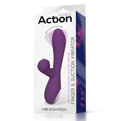 Action No. Eighteen Vibrator And Sucker With Oscillating/Finger Function Magnetic Usb Silicone Purple cena un informācija | Action Mājai un remontam | 220.lv