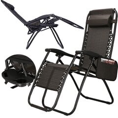 Atpūtas krēsls Springos Zero Gravity GC0001, melns cena un informācija | Sauļošanās krēsli | 220.lv