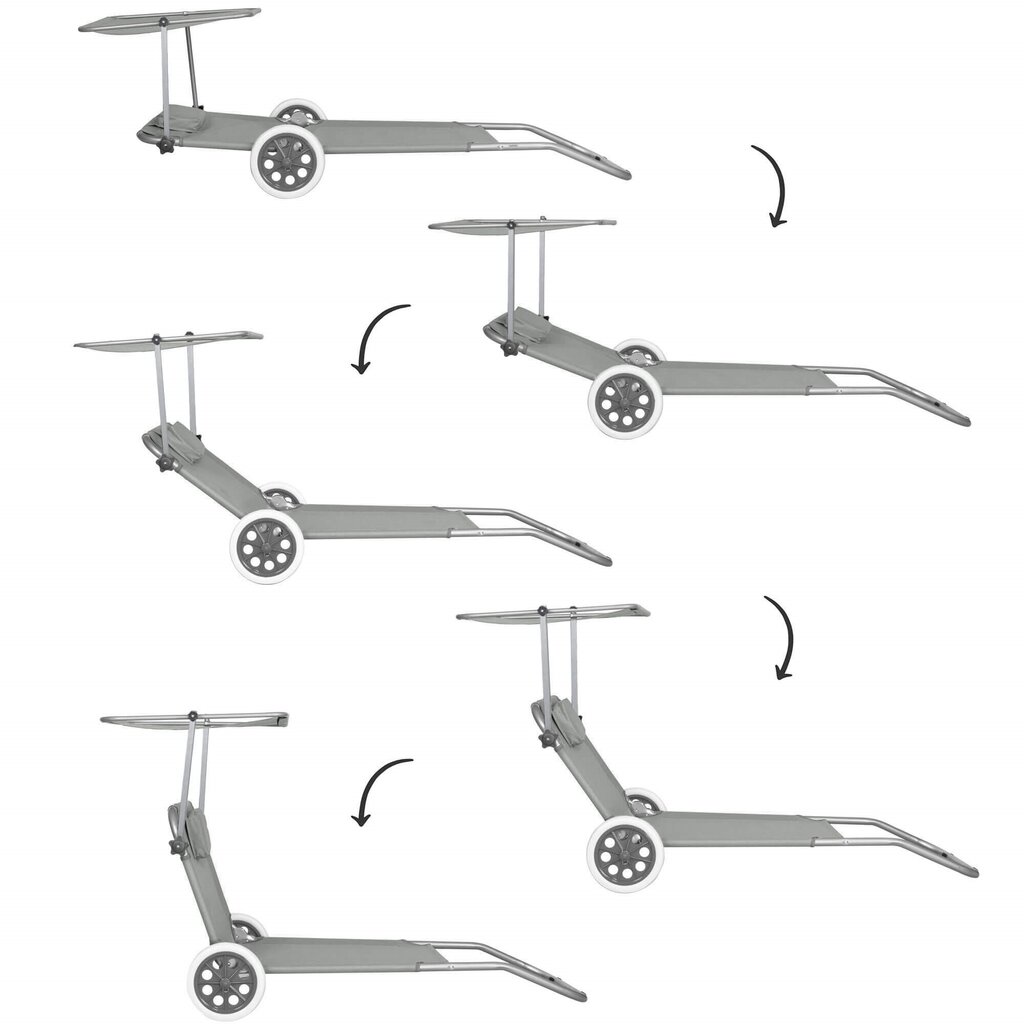 Atpūtas krēsls Springos Beach GC0042, pelēks cena un informācija | Sauļošanās krēsli | 220.lv
