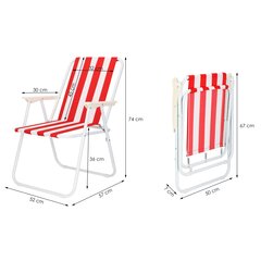 Dārza krēsls Springos GC0052, balts/sarkans cena un informācija | Dārza krēsli | 220.lv