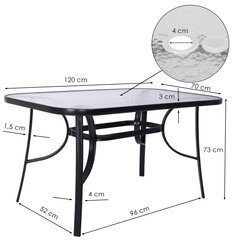 Dārza galds Springos GF1039. melns cena un informācija | Dārza galdi | 220.lv