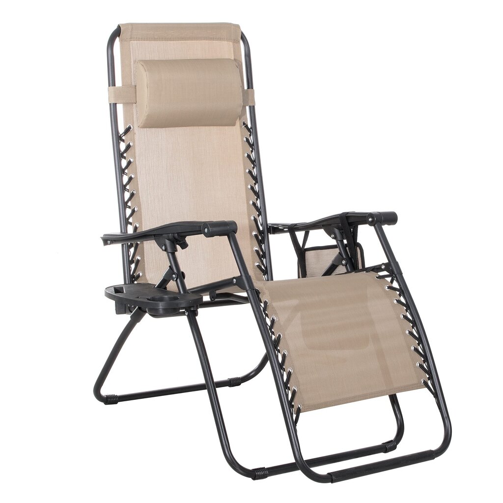 Krēsls Springos Zero Gravity Garden GC0002, smilšu krāsa cena un informācija | Sauļošanās krēsli | 220.lv