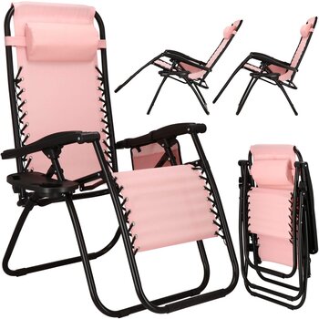 Krēsls Springos Zero Gravity Garden GC0027, rozā cena un informācija | Sauļošanās krēsli | 220.lv