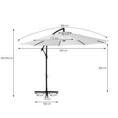 GU0027 Dārza lietussargs, 300 cm цена и информация | Зонты, маркизы, стойки | 220.lv