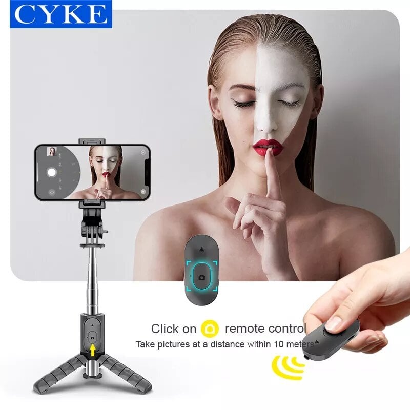 Pašbilžu nūja ar LED gaismu, statīvu un bluetooth funkciju LIVMAN Q11s (selfie stick) cena un informācija | Selfie Sticks | 220.lv
