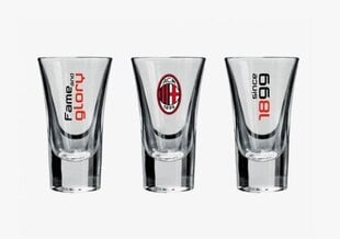Glāzes degvīnam AC Milan Fame and Glory, 50 ml, 3 gab. cena un informācija | Glāzes, krūzes, karafes | 220.lv